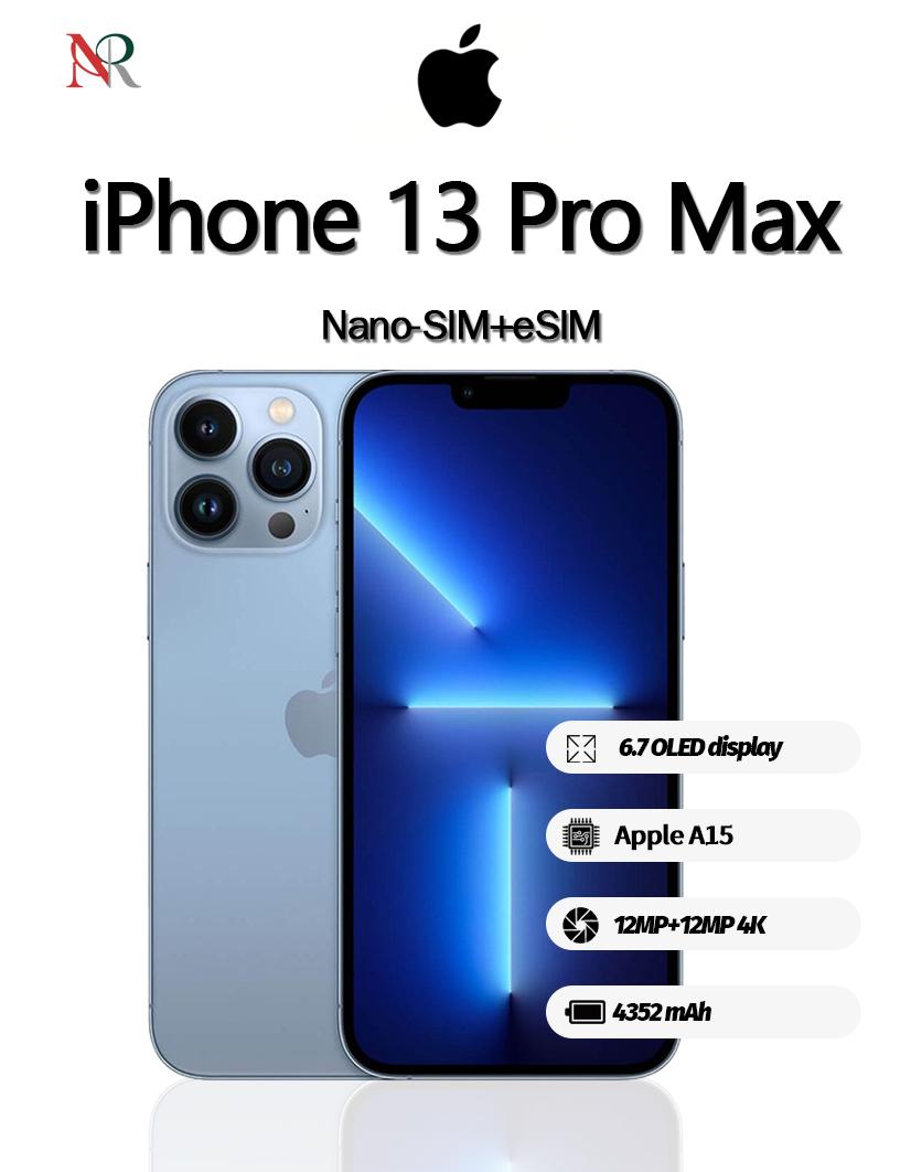 Apple Gerenoveerde  iPhone 13 Pro Max Smartphone met Nano-SIM+eSIM 128GB blauw