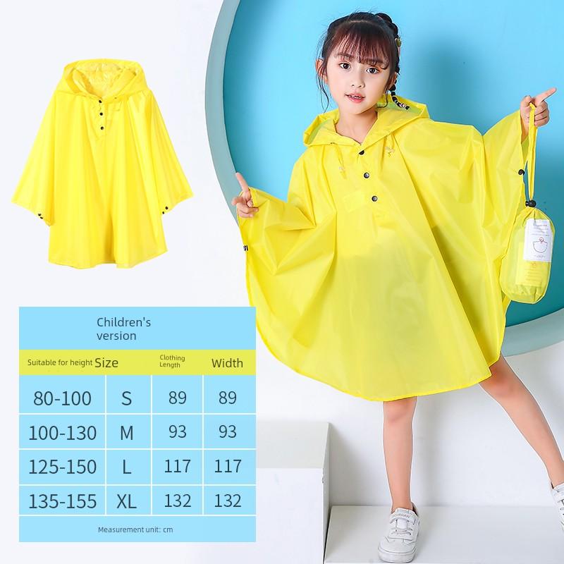 Children's Cloak Plus Size Raincoat Can Be Backpack Boy Girl Baby Fashion Cute Student Children Playing with Water Poncho