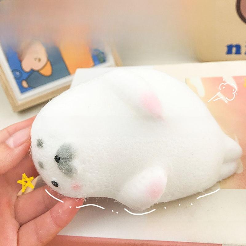 Taba Squishy Cute Large Chubby White Seal soft Flocked Sea Lion Slow Rebound Hand Relaxation Stress Relief Kawaii Girl Gift Toys