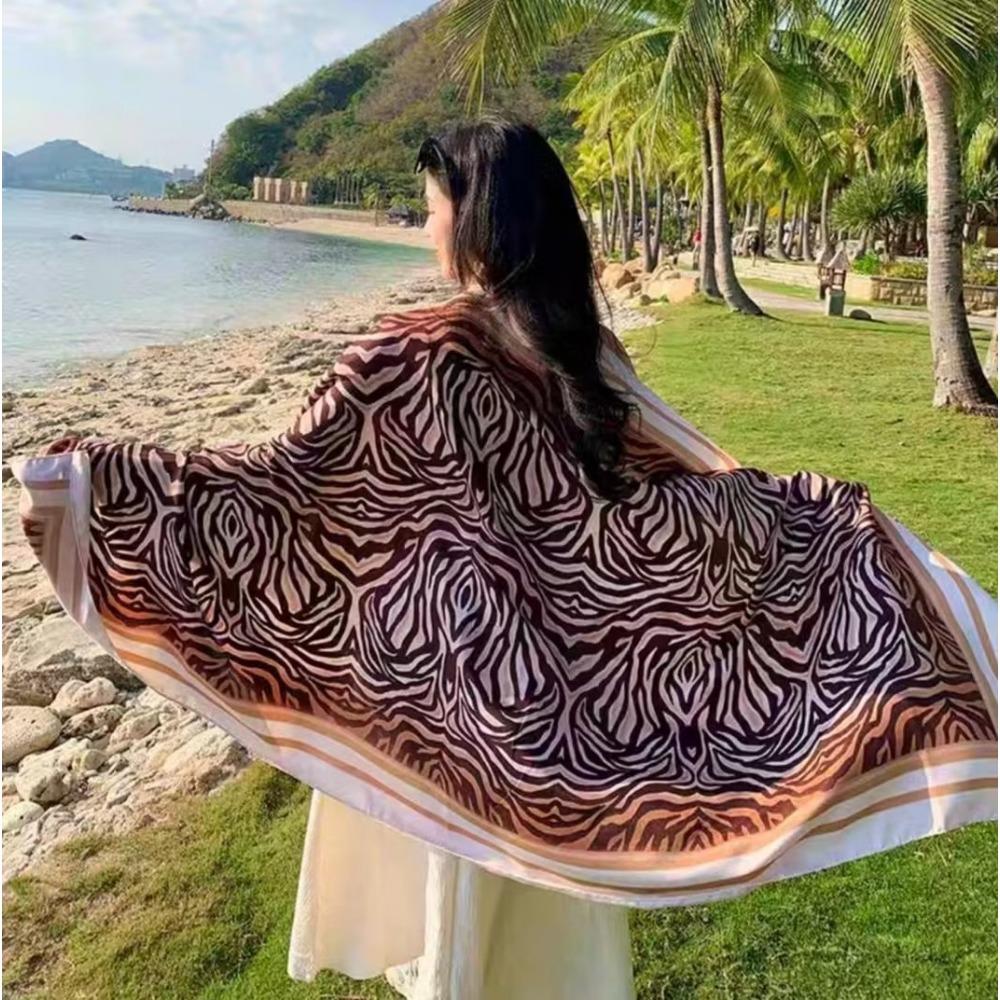 Chaka Salt Lake Great Northwest Tourism Ethnic Style Scarf Silk Scarf Women'S Summer Seaside Beach Shawl Sunscreen Thin