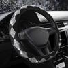 Stylish Diamond-Studded Car Steering Wheel Cover Set with Armrest Box Pad and Gear Shift Cover.