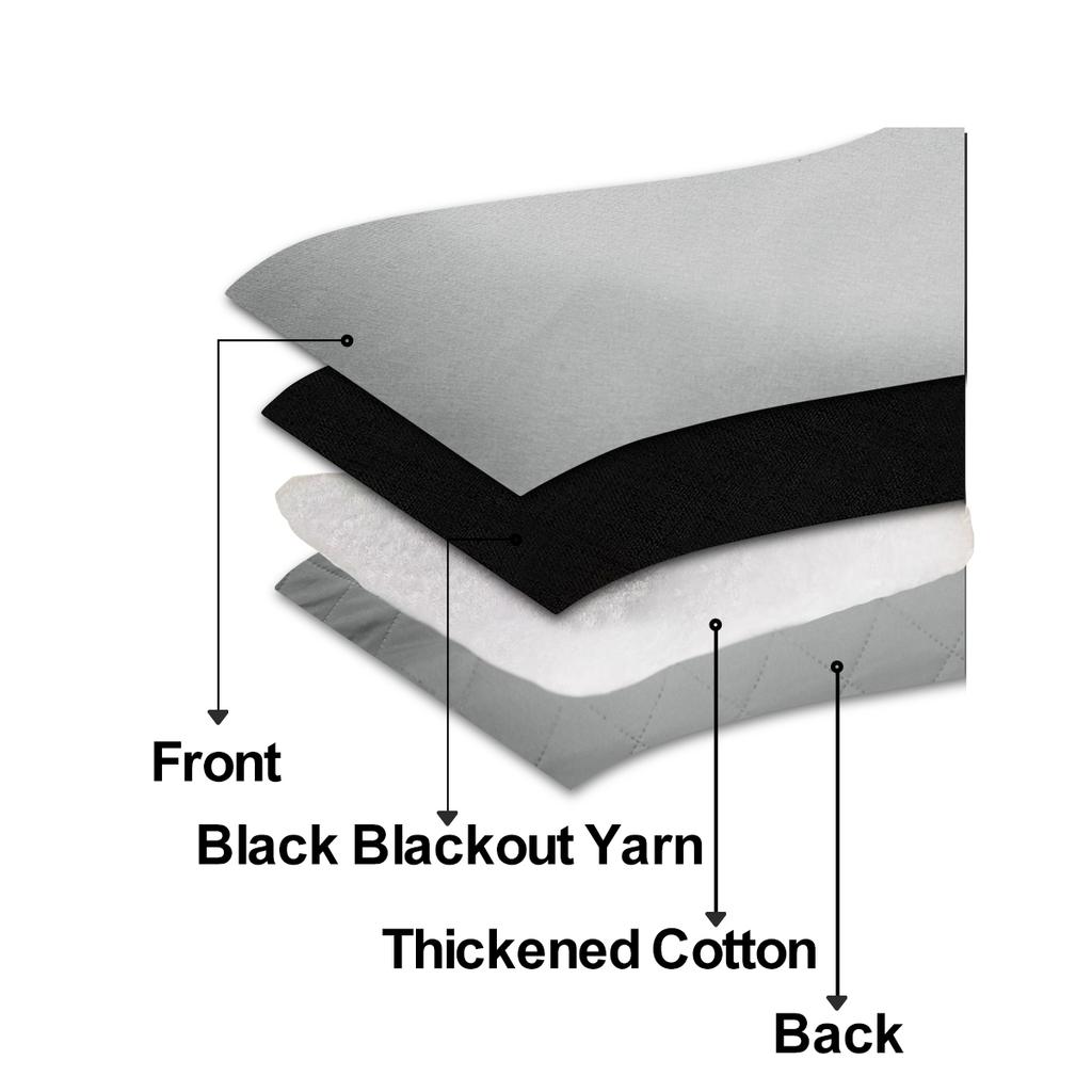 1panel Solid Colour 100% Blackout Winter Curtain, Warm Curtains for Living Room, Bedroom, Add Cotton Curtains Grommet Top