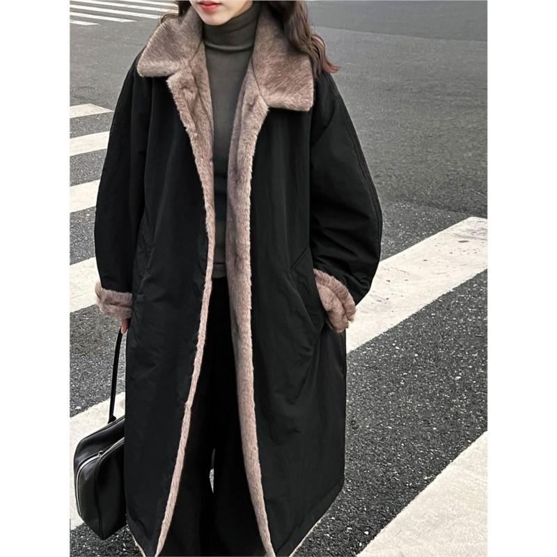Johnature Korean White Duck Down Long Coat Contrasting Fur Collar  Women Winter Casual Warm Comfortable Jackets