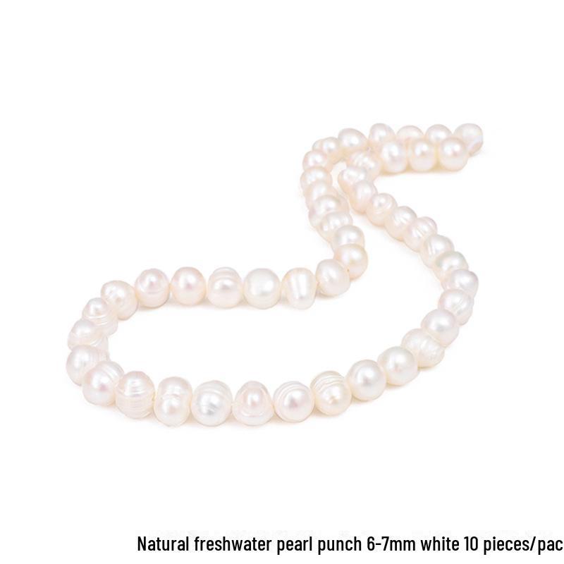 

Набор для самостоятельного изготовления украшений из жемчуга - натуральный белый и розовый жемчуг для браслетов, ожерелий, заколок и аксессуаров. 6-7mm 10 pieces/pack белый