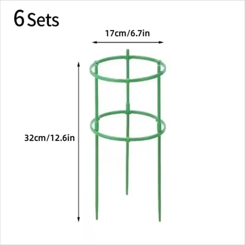 12 Set Plant Support Pile Half Round Climbing Vines Stake Bonsai Fixing Rod Garden Plant Stake Holder Flower Ring Support Rack