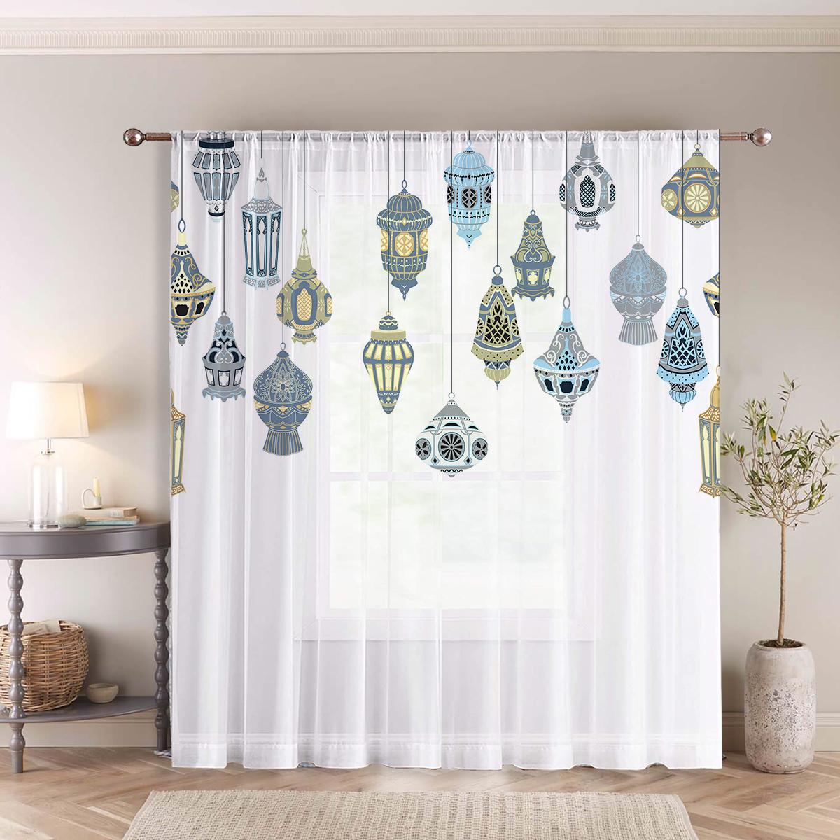 

1Piece Ramadan Eid Al-Fitr Decorative Curtains Privacy Noise ReductionRoom Darkening Suitable for Living Room Bedroom Detachable 100*130 Grommet Top 1pcs