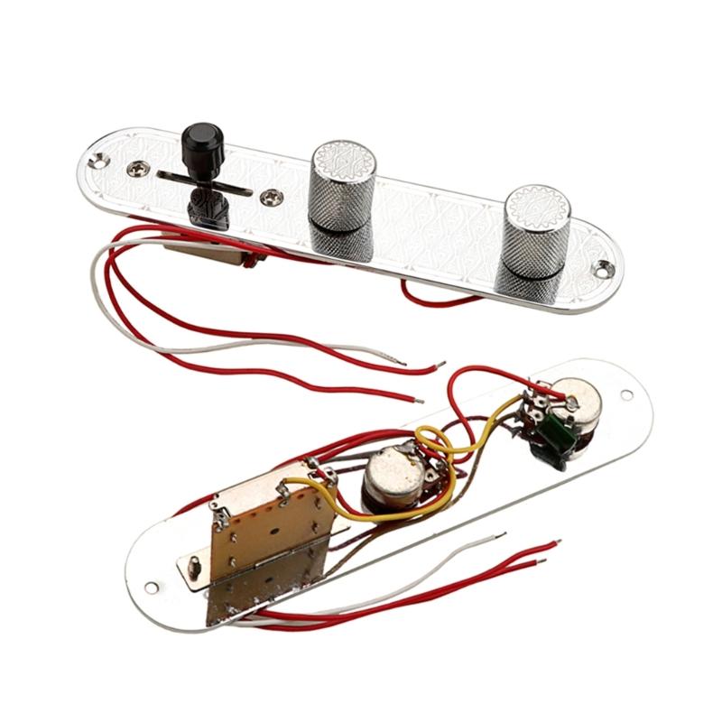 3 Way Wired Loaded Control Plate with Switch Knob for Electric Guitar Playing