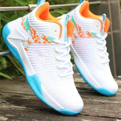 Basketbalschoenen lente en herfst ademend vliegweefsel oppervlak veters platform sportschoenen outdoor casual hardlopen herenschoenen