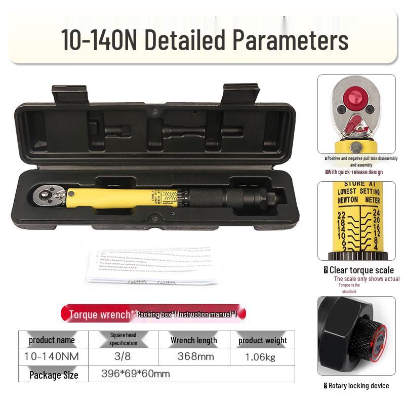 

3/8 inch Adjustable Quick Ratchet Torque Wrench (10-140 N.m)