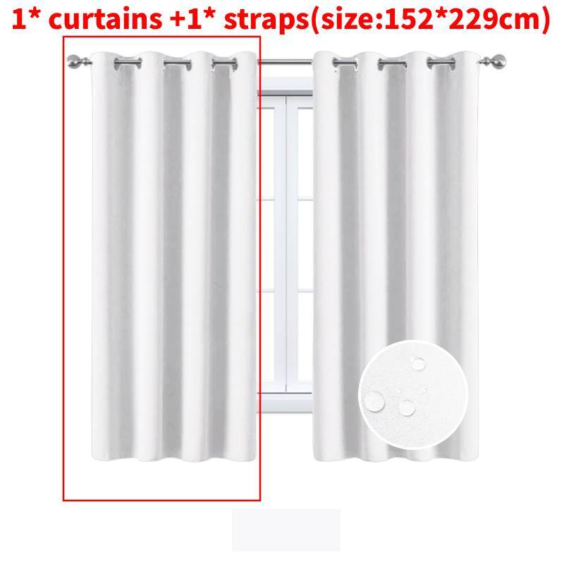 Nordics Full Blackout Solid Color Curtain With Polyester Fabric For Living Room And Bedroom Windows
