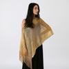 Premium Women Tassel Elegant Ladies Party Shawl Gold Silver Shimmer Wedding Stoles Glitter Golden Beach Smock Metallic Scarves