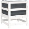 L Shaped Sofa with Cushions White Solid Pine Wood