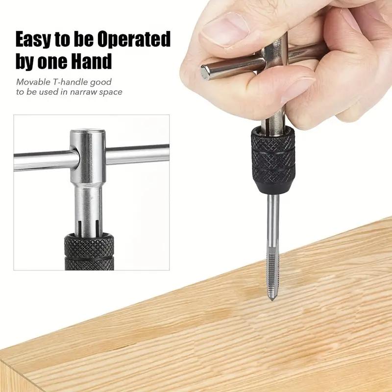 3-6mm T-shaped Tap Wrench 5pc Hand Tap M3-M8 Tapping Screwdriver Wrench Thread Tapping Hand Tool Set