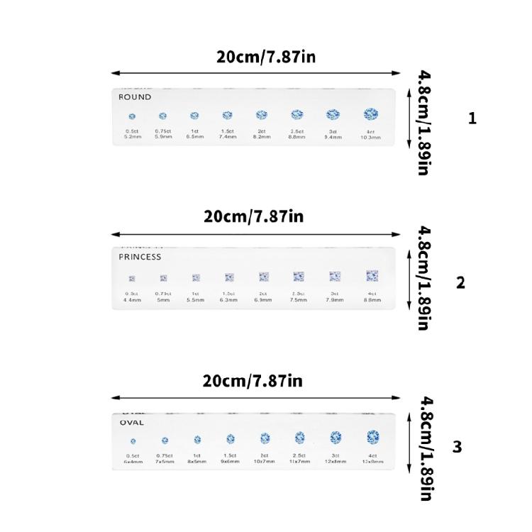 Precisions Engraved Acrylic Jewelry Measuring Tool For Wedding Anniversary Rings And Professional Gemstones Analysis
