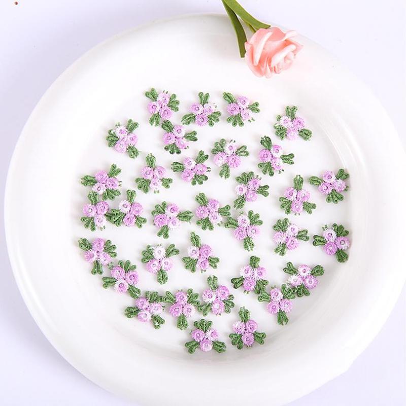 

50 шт. красные, зеленые, синие, вышитые цветочные кружевные нашивки швейные принадлежности для ремонта шириной 2 см фиолетовый