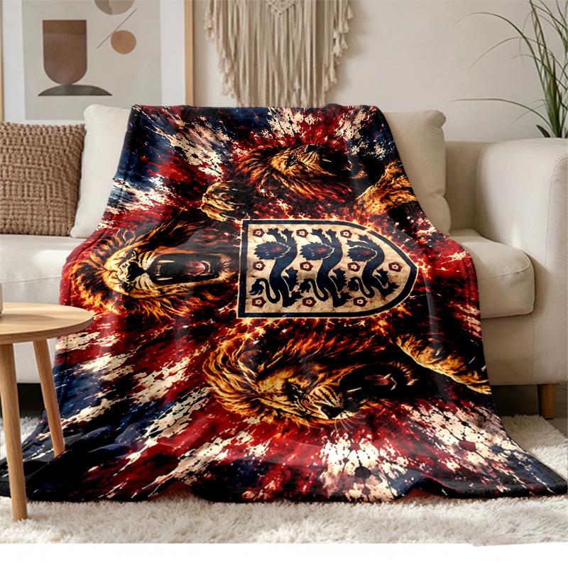 England FA Crest Soft and Comfortable Flannel Suitable for Sofas Living Rooms Outdoor Camping Travel and Also Makes a Great Anniversary Gif
