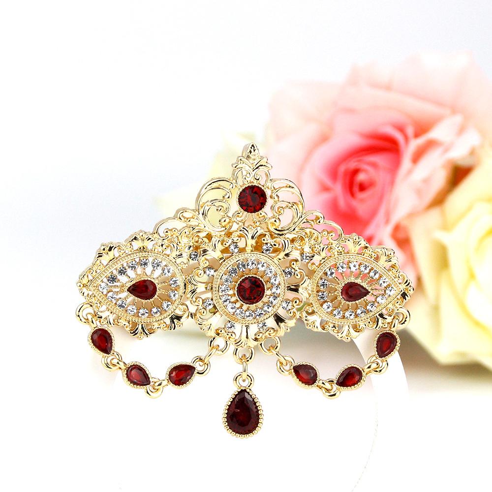 Pendant Womens Crystal Colored Brooch Gold Color Bohemian Wedding Jewelry Brooch