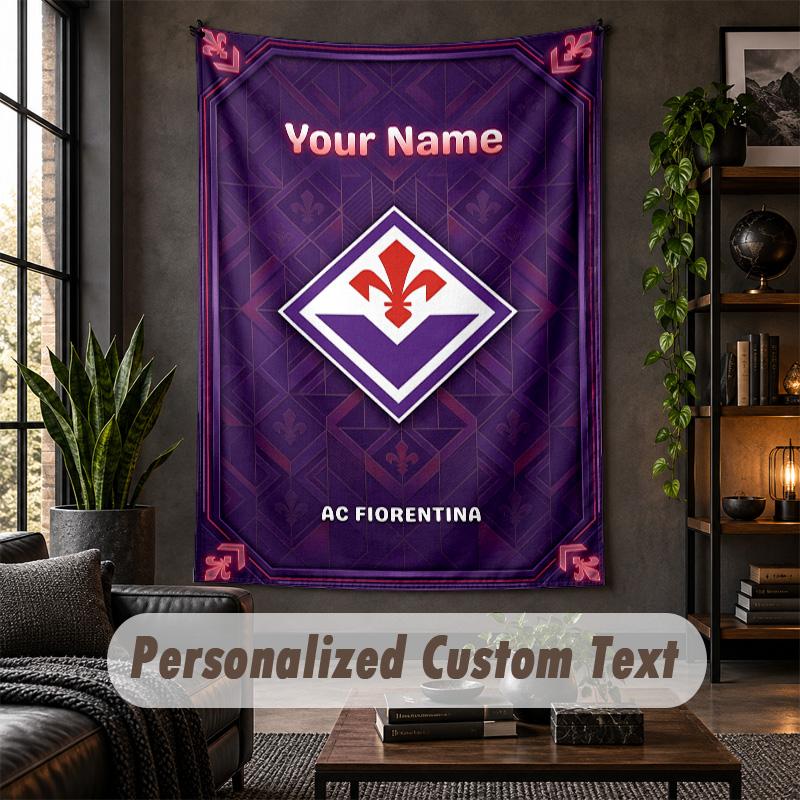 Wall Tapestry Fiorentina FC Print Custom Name Text Wall Hanging Home Decor