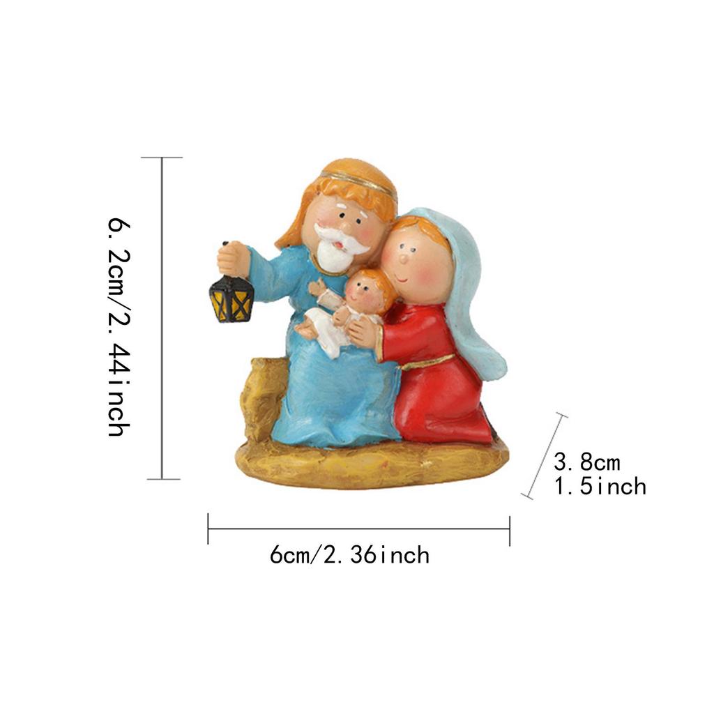 Nativity Set Gift Religious Decor Craft Handmade Collection Decoration Table Ornament for Home Living Room Indoor Desktop Shelf