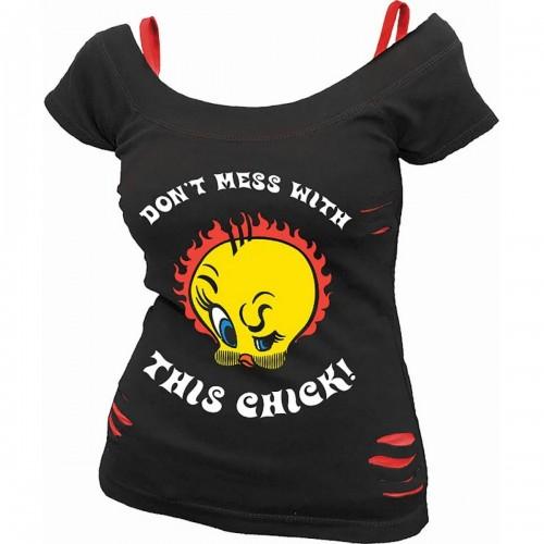 Looney Tunes Womens/Ladies Tough Chick Tweety Top