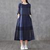 New Arrival: Cotton Plaid Mid-Length Loose Casual Dress