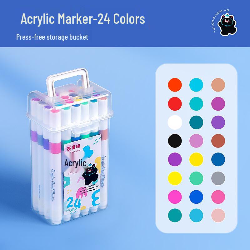 Набор из 24 акриловых маркеров и акварельных карандашей для детей: Непрозрачные и многослойные художественные принадлежности