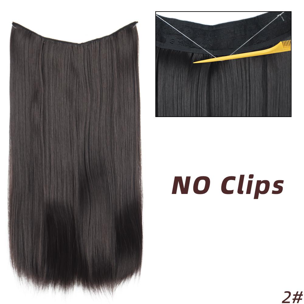 MISSQUEEN Lung drept Blond deschis Culori mixte Extensii de păr invizibile Fibră sintetică Purtare zilnică Fără agrafe Postiță