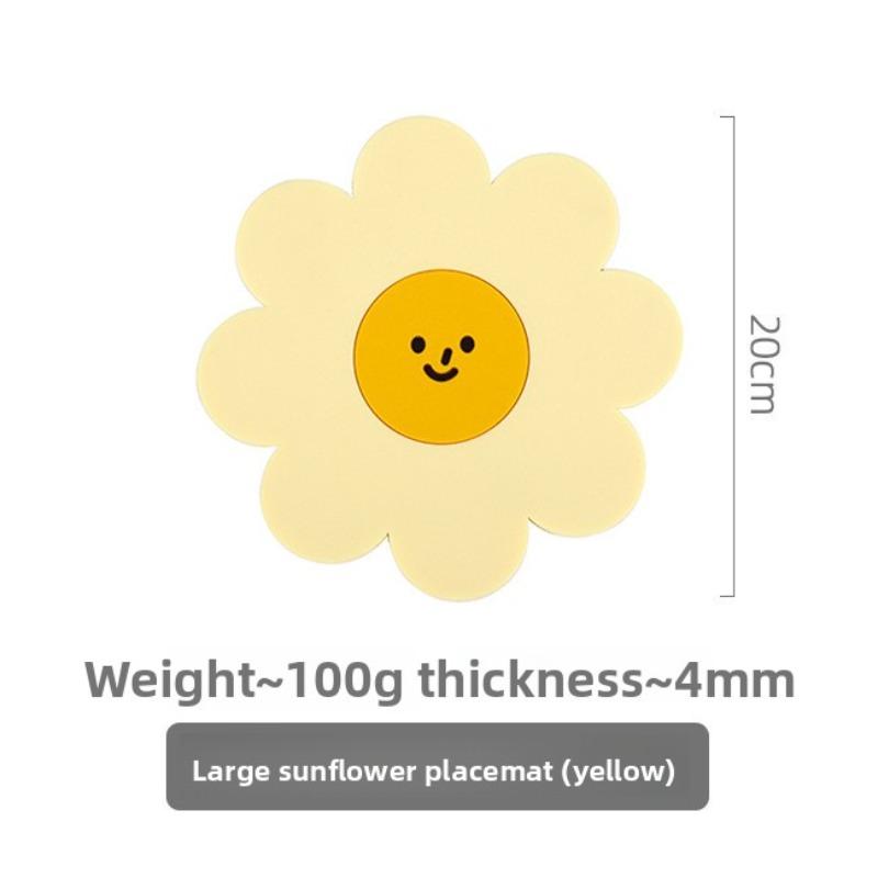 Silicone Heat Insulation Pads, Household Anti-slip Coasters, High-temperature Resistant Table, Bowl and Plate Pads, Sunflowers