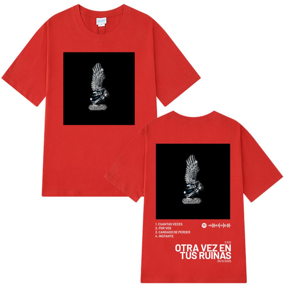 Rapper C.R.O. Otra Vez En Tus Ruinas New Album 2025 Print Men Women Hip Hop Fashion Harajuku Cotton T-shirt Oversized T-shirts