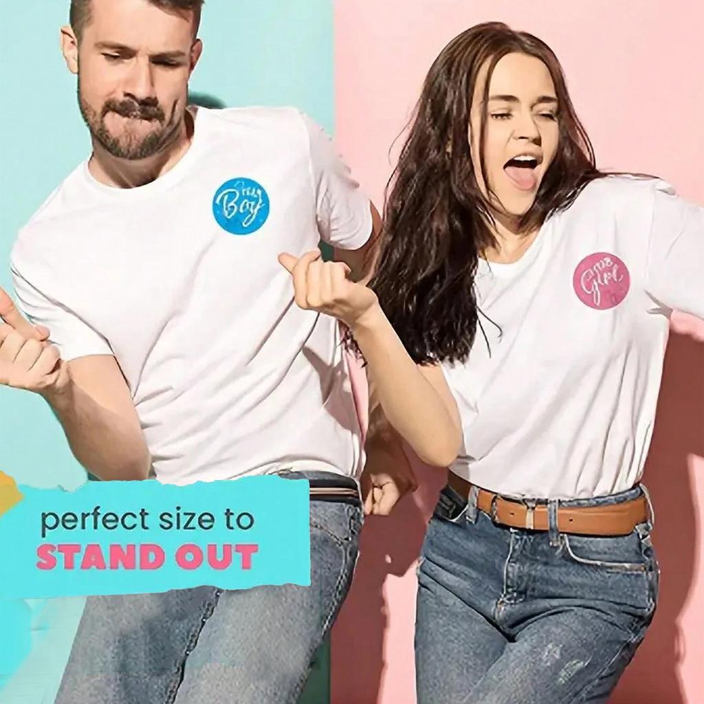 50-500Pcs Per Roll Team Boy Team Girl Gender Reveal Pink Blue Round Stickers Baby Shower Stickers Personalized Party Stickers