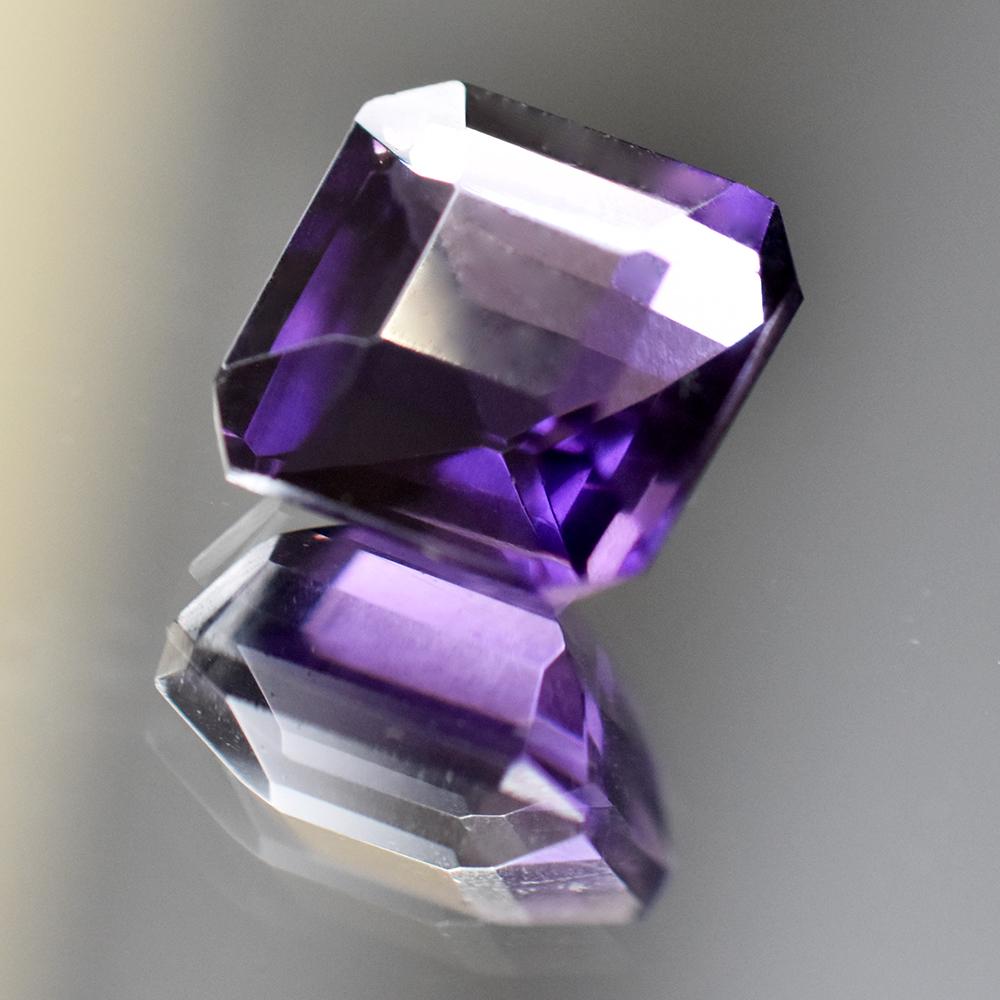 Natural Purple Amethyst Loose Gemstone Square Cut 7.25 ct Brazilian for Jewelry Making and Crafts