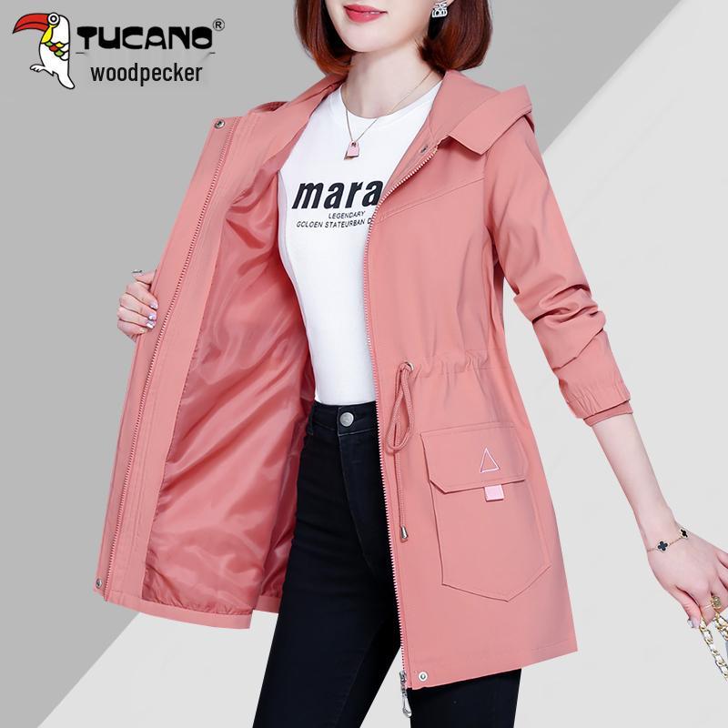 

Women s Mid-Length Fleece-Lined Trench Coat - Spring & Autumn 2025 Fashion M (Recommended 80-95 jin)