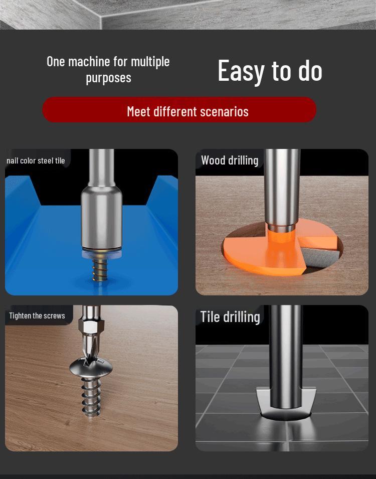 Rechargeable Multifunctional Handheld Electric Drill & Screwdriver Tool Set