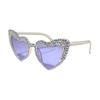 Women Sun Glasses Uv400 Rhinestone Sunglasses Heart Shaped Sunglasses Festive Eye Sunglasses For Parties Daily Outings Light