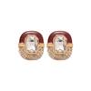 Retro Zircon Square Stud Earrings: Luxurious Silver Needle Design for Autumn/Winter