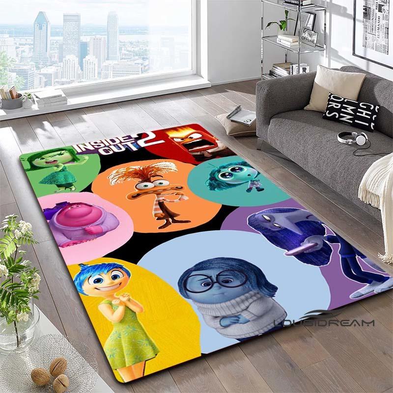 2026 New Inside Out 2 Cartoon Print Rug, Bedroom/Living Room Floor Mat, Large-Area Home Decor Anti-Slip Mat