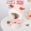 Christmas gift cute antler hat Christmas tree scarf two-piece set warm and cold children's suit versatile