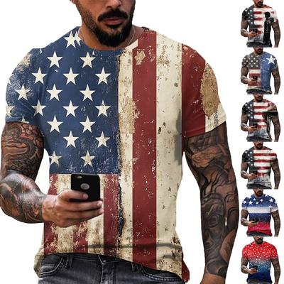 Men's Independence Day Printed Round-neck Short-sleeved T-shirt