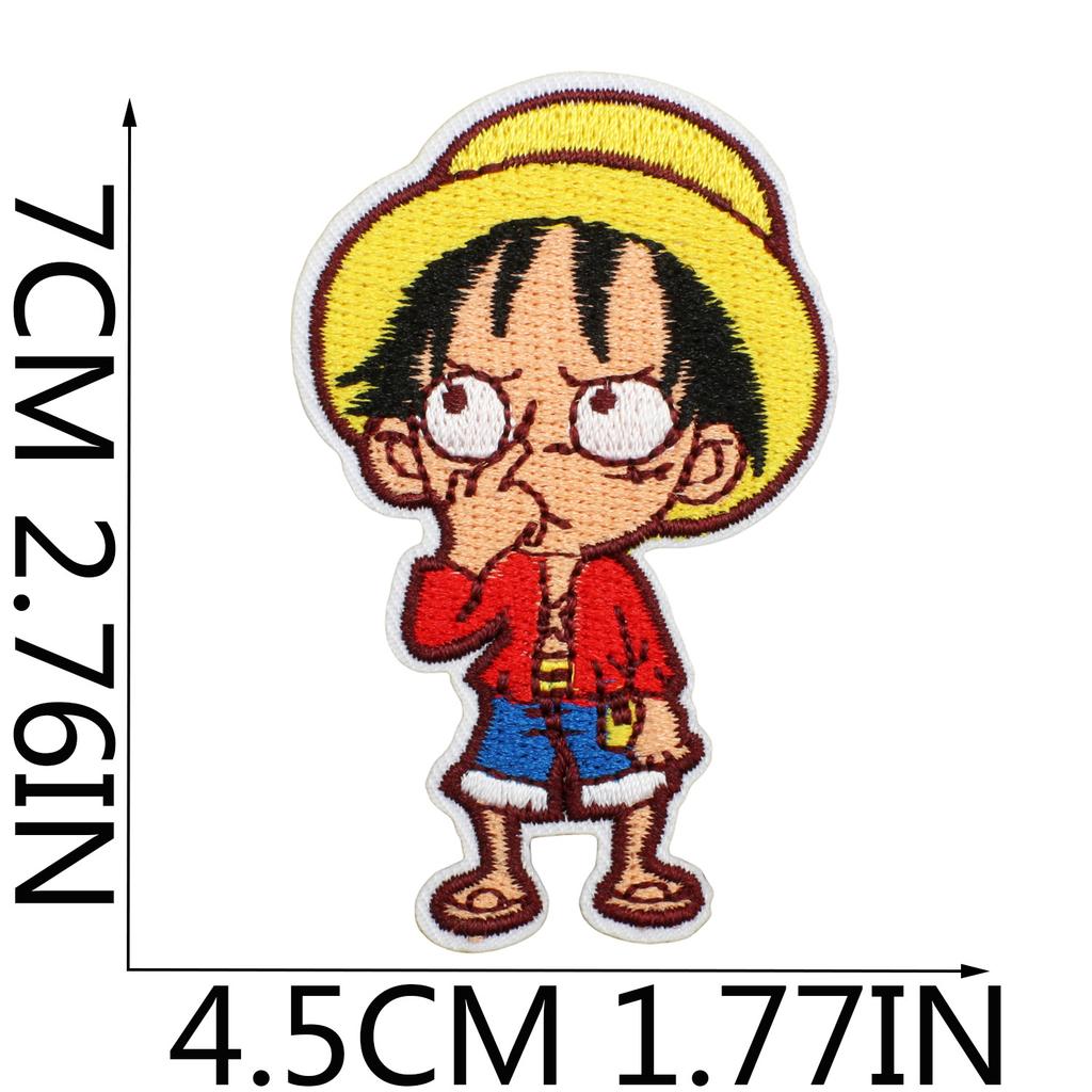 One Piece Embroidery Cloth Sticker, Clothes Decoration Patch Sticker, Japanese Animation Character Computer Embroidery Label, Bag Decoration Sticker