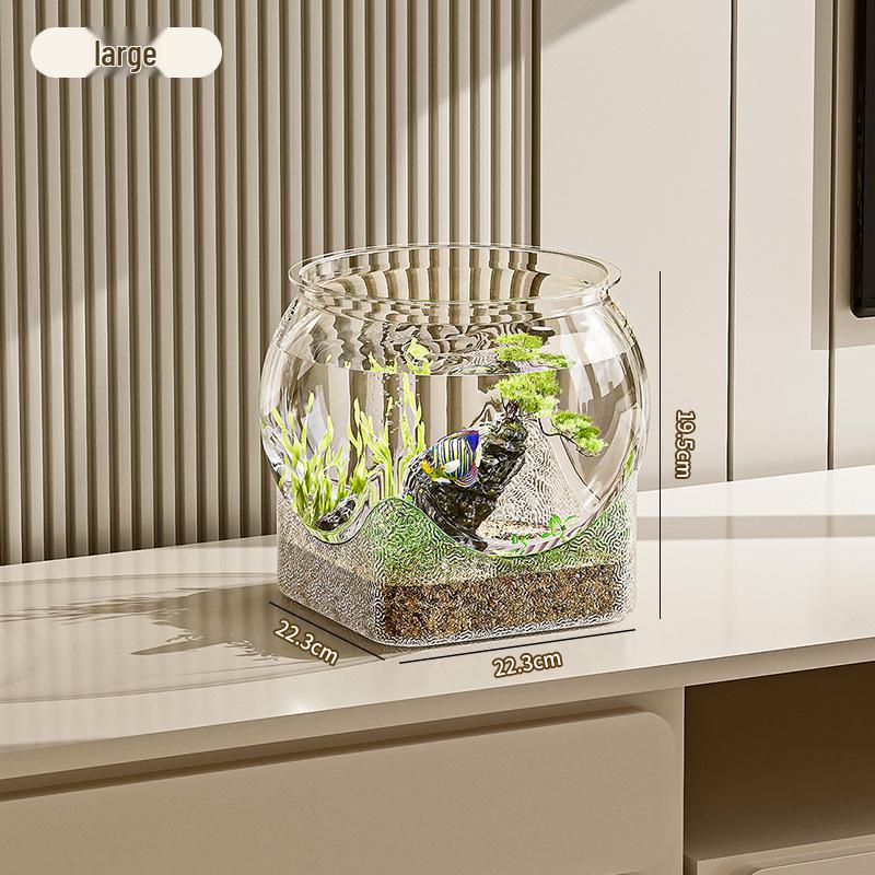 Transparent PET Material Wear-Resistant Desktop Hydroponic Goldfish Tank - Durable and Varied Styles