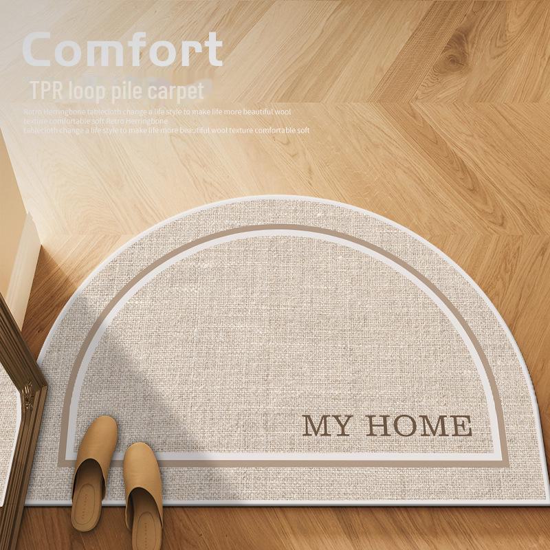 

Бельгийский полукруглый бархатный коврик для входа TPR - нескользящий, удаляющий пыль дверной коврик 50x80 cm