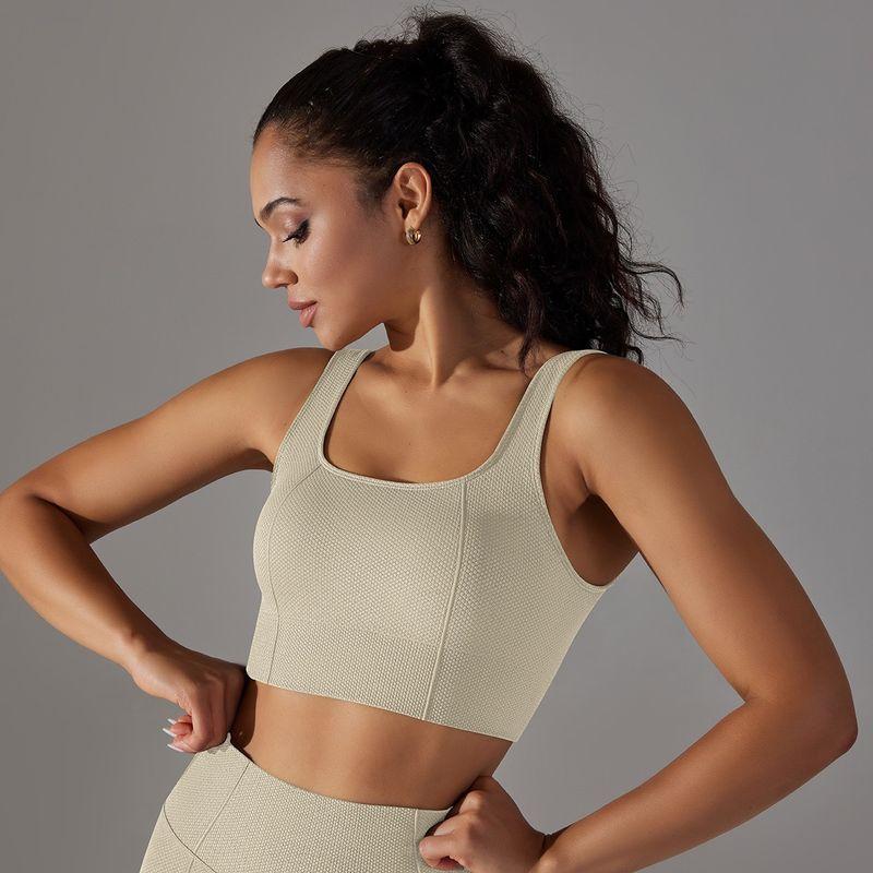 Fashion Seamless Tight High Strength Bubble Wrap Sports Bra for Women Push up Beauty Back Yoga Underwear Running Workout Vest