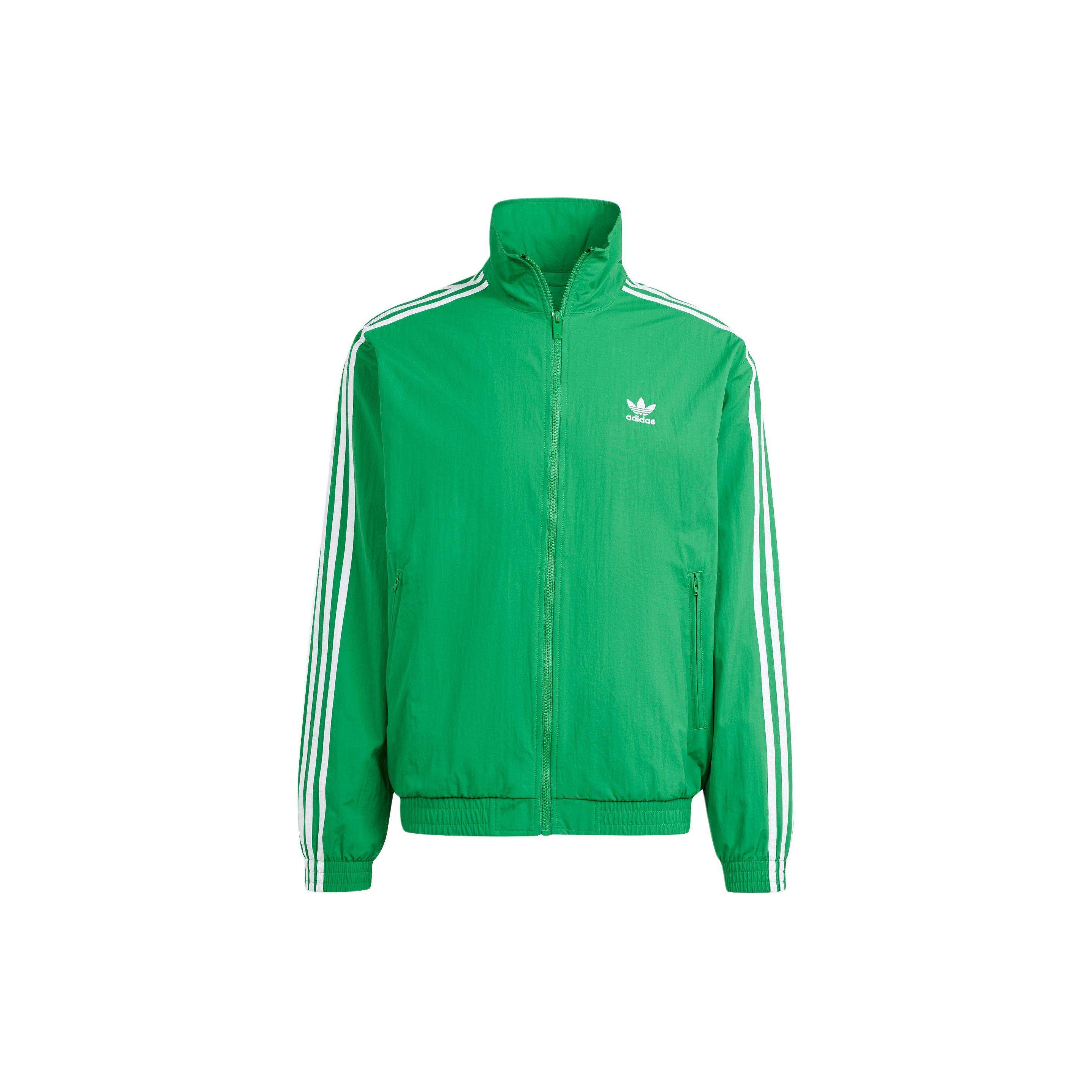 

Adidas Оригинальная куртка Adicolor Firebird с высоким воротником на молнии и длинными рукавами, мужская куртка, зеленая, IT2493 A/XS