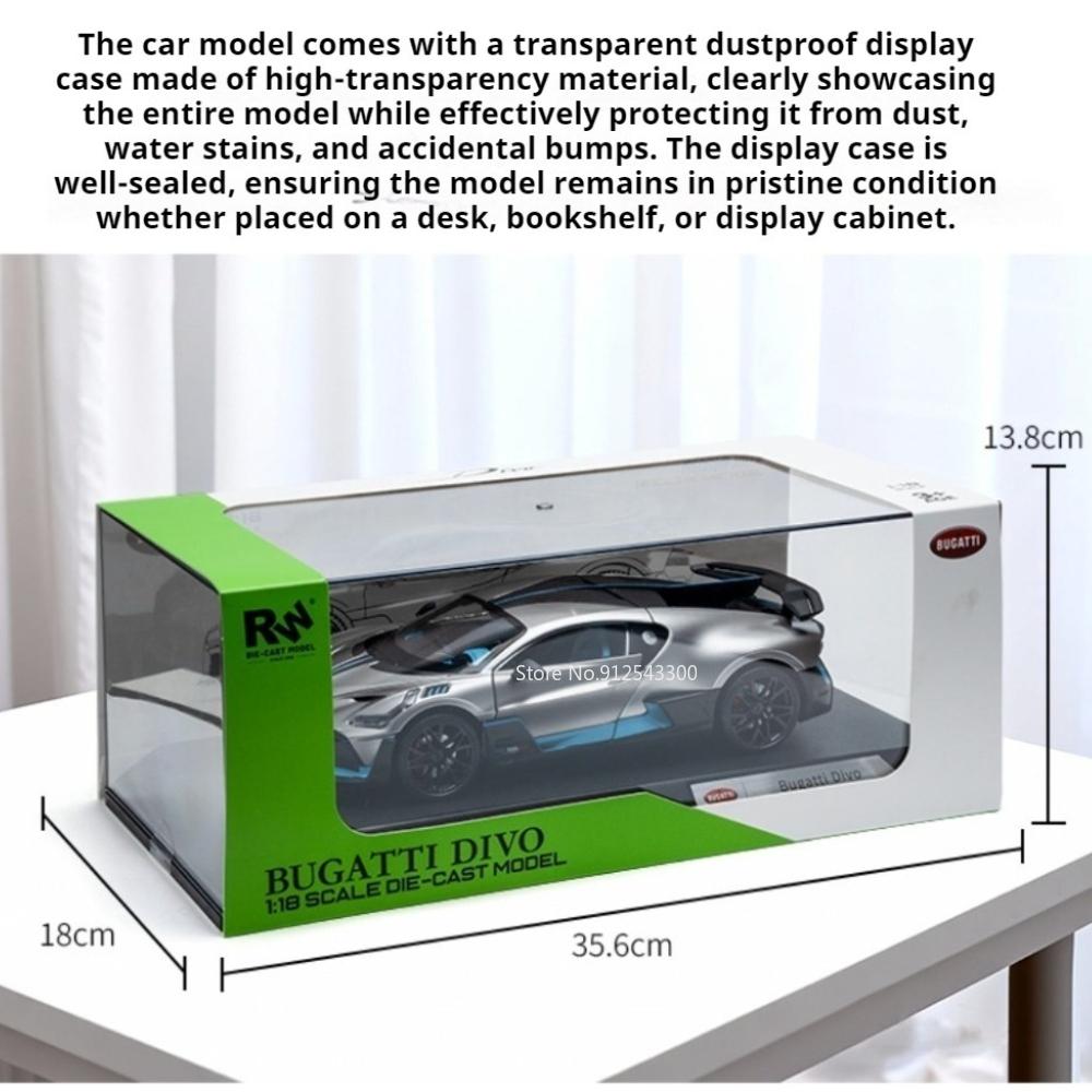 1:18 Size Divo 750S Valkyrie Sports Car Model Toy Doors Opened Shock Absorption Dust Cover Cars Models Gifts for Children