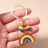 Fashion Rainbow Keychain Happy Rainbow Diy Alloy Accessories Colorful Cloud Charm Couple Family Keychain Pendant