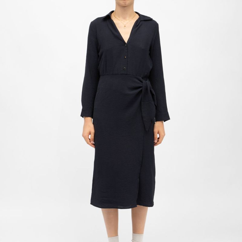 Robe bleu marine rheda col V Femme LA PETITE ETOILE