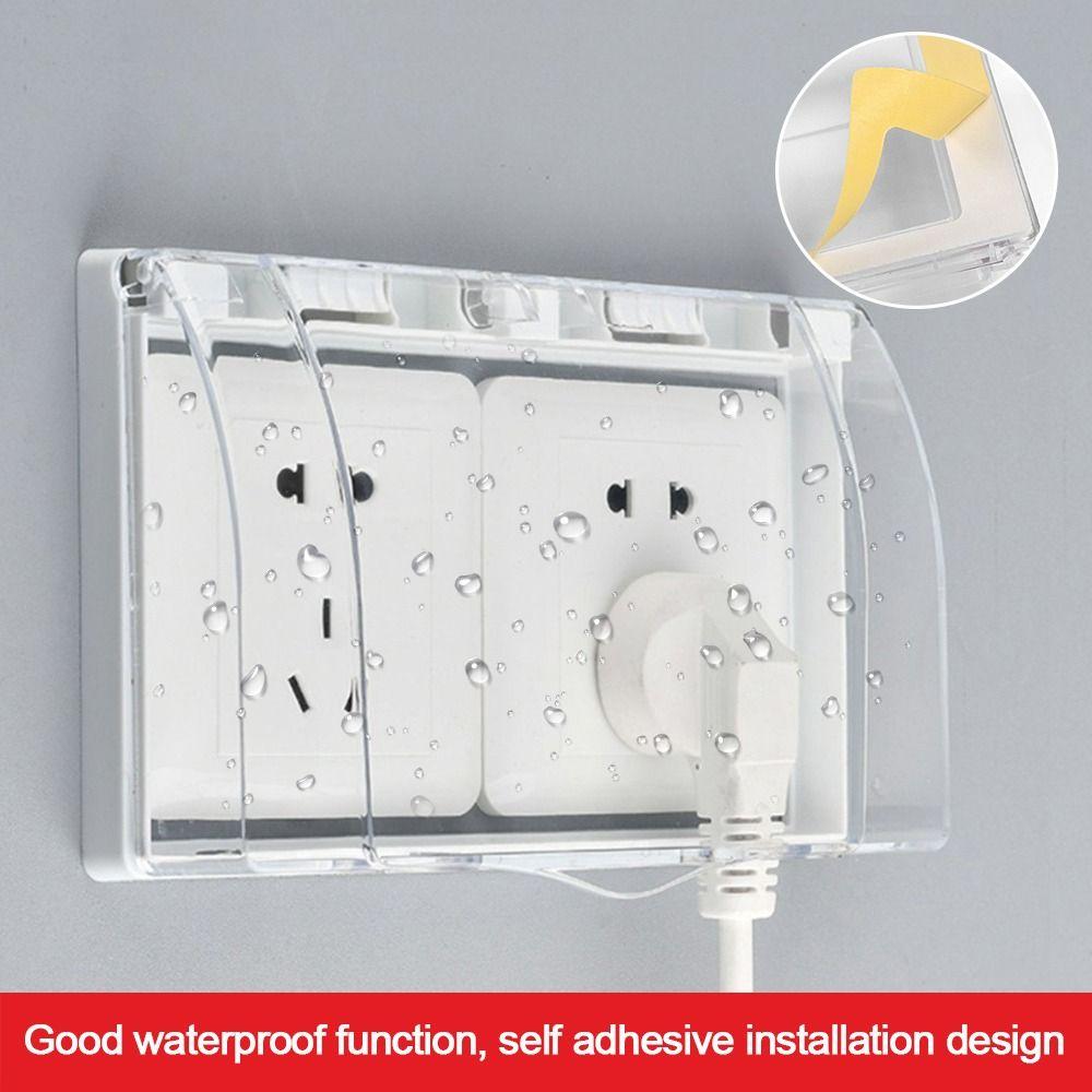 Self-Adhesive Socket Waterproof Box Wall-mounted Electric Plug Cover Splash-Proof Box  Bathroom