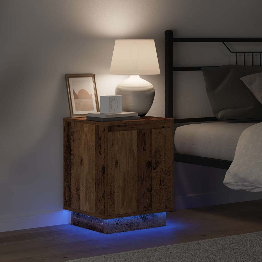Nightstand Reclaimed Wood Look 39 X 34.5 X 50 Cm Engineered Wood