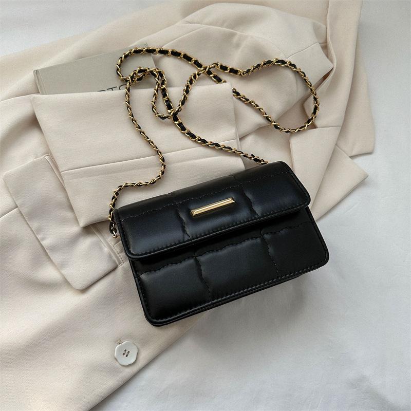 Simple Casual Shoulder Messenger Bag Small Square Bag 2025 Summer New Solid Color Plaid Underarm Bag Casual Commuter Bag