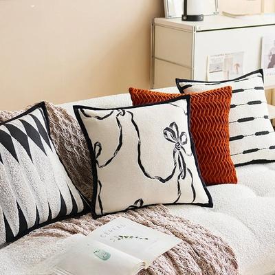 45X45CM Simple Versatile Throw Pillow Cover Black Lace Simple Waist Cushion Cover Decor Home Decorative Pillowcase 2026 New